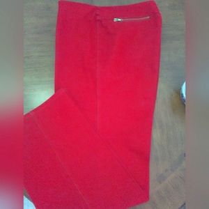 BNWOT ST JOHNS LADIES DRESS PANTS SZ. 12 GORGEOUS RED W/ GOLD ZIPPERS